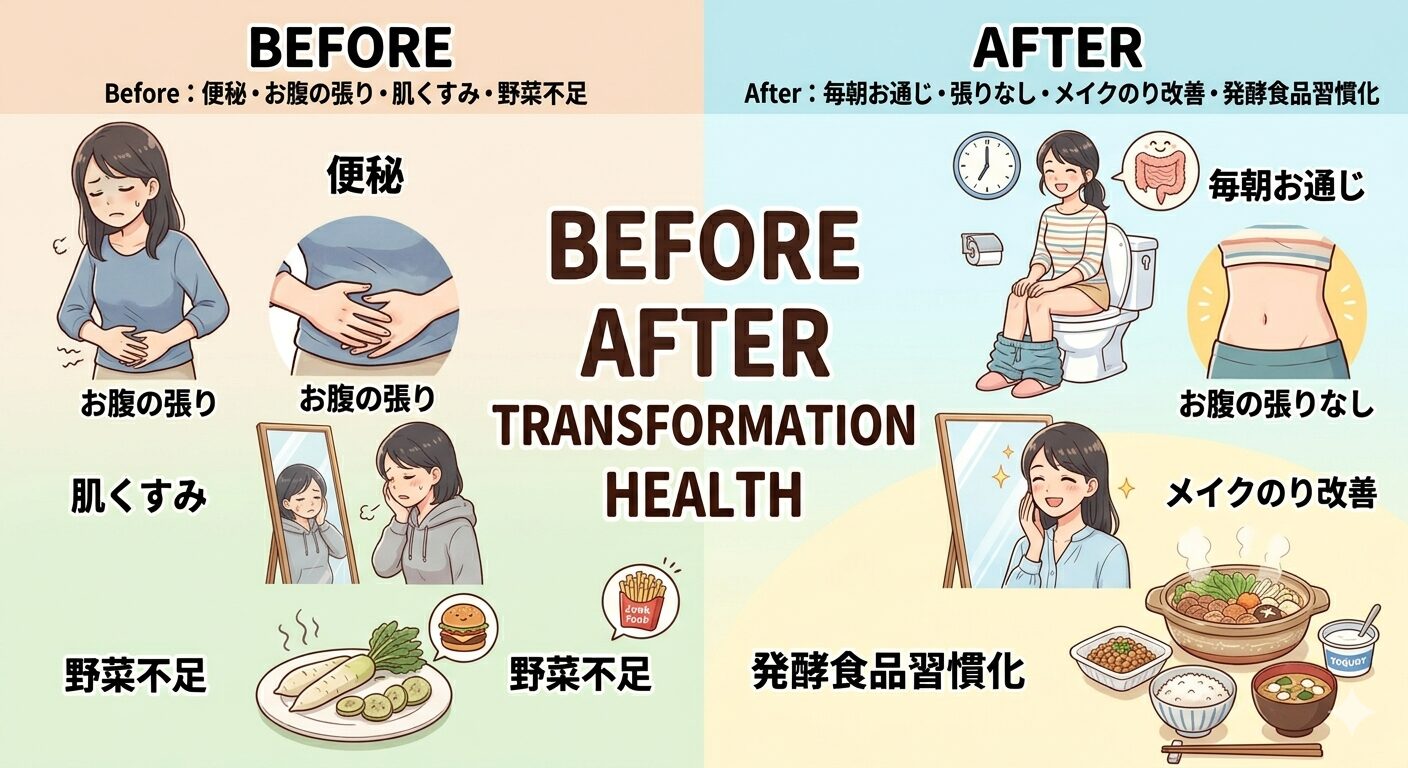 腸活鍋ダイエット1週間ビフォーアフター