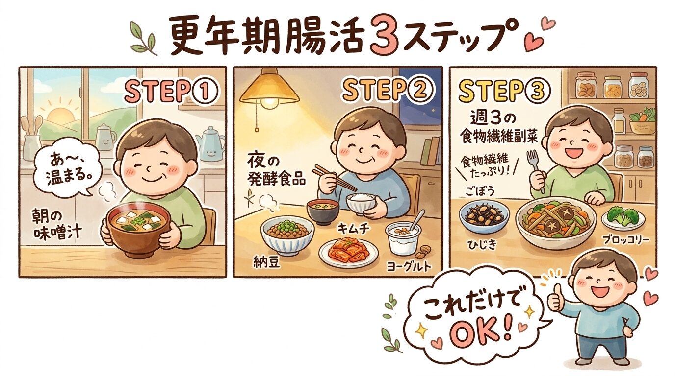更年期腸活3ステップ