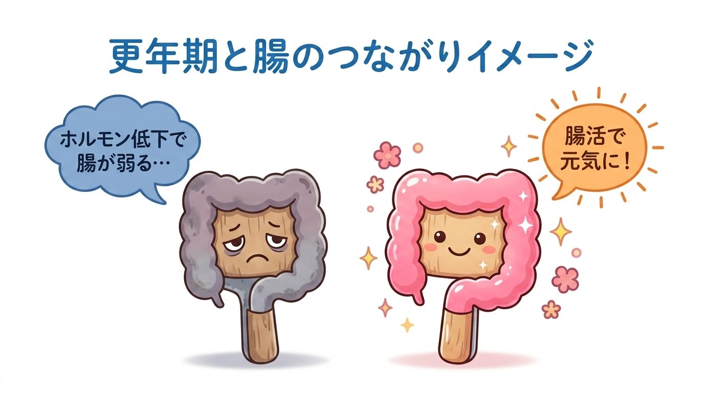 更年期と腸のつながりイメージ